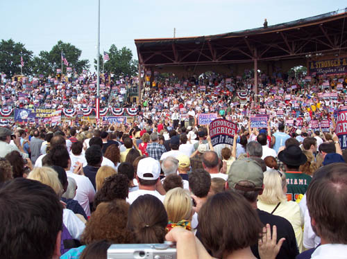 September 4th, 2004 rally for John F. Kerry at Firestone stadium in Akron, Ohio